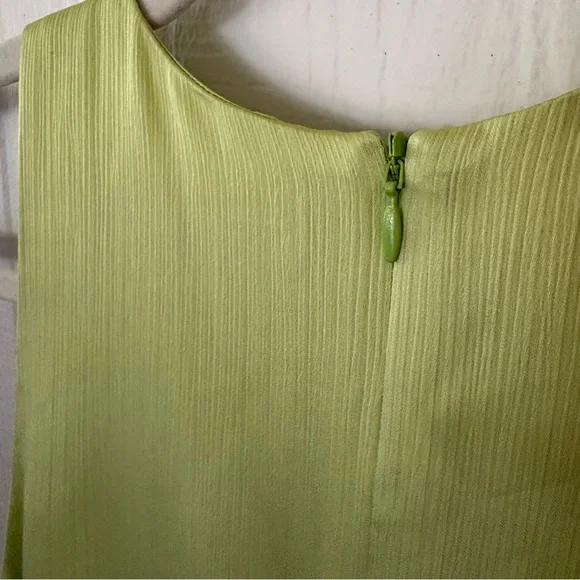 NWT Trina Turk FEATHER dress Lime Ruffle-Hem Mini Dress size medium - Picture 11 of 11
